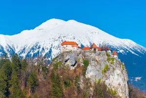 Le château de Bled en hiver